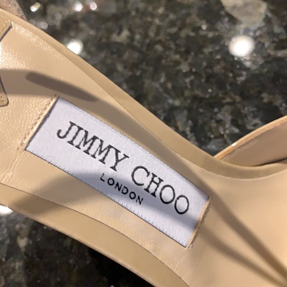 NWT Jimmy Choo Lane 85 Nude Patent Heels Sz 39 - Picture 5 of 9